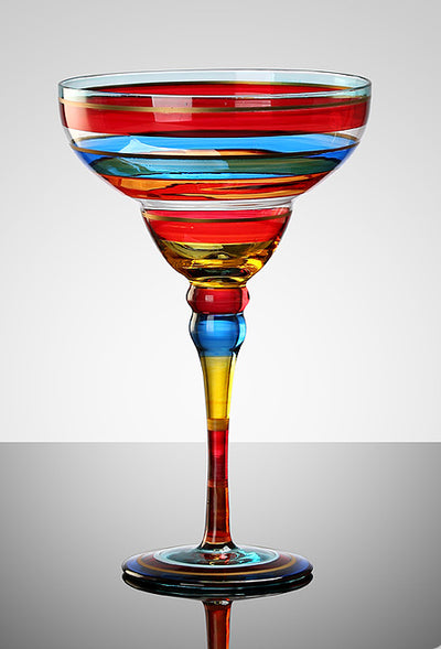 Copa Margarita de Cristal Pintada a Mano - Diseño Triangular Artístico - Image 42