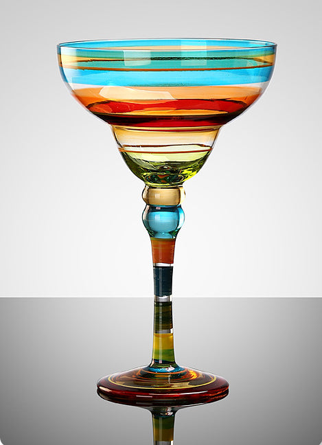 Copa Margarita de Cristal Pintada a Mano - Diseño Triangular Artístico - Image 43