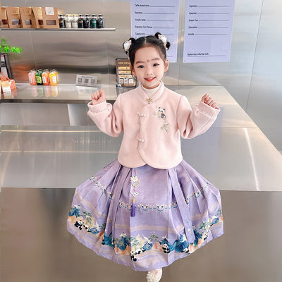 Traje Hanfu Tradicional de Dos Piezas con Falda Caballo - Image 11