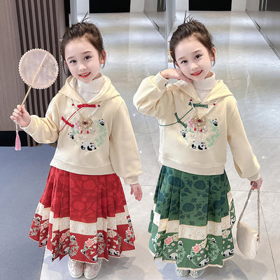 Conjunto de Falda Tipo Cabeza de Caballo Acolchada con Forro Polar para Niñas - Image 12