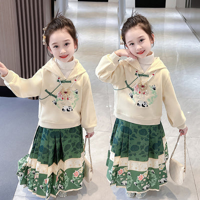 Conjunto de Falda Tipo Cabeza de Caballo Acolchada con Forro Polar para Niñas - Image 15