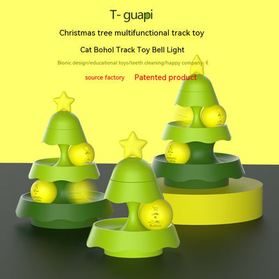Pink three-layer mini Christmas tree toy with a star topper and two clear spheres containing star and wave designs. - Image 20