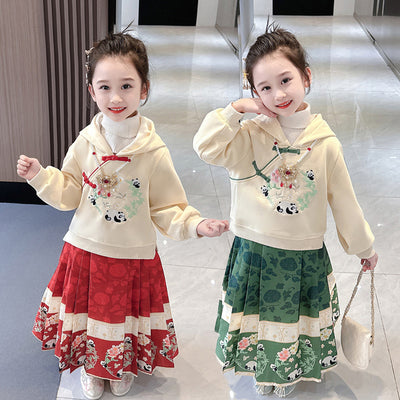 Conjunto de Falda Tipo Cabeza de Caballo Acolchada con Forro Polar para Niñas - Image 19