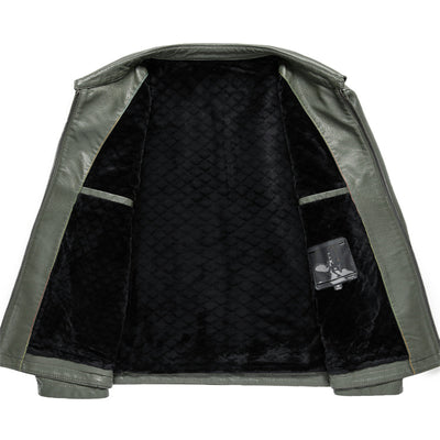 Chaqueta de Cuero Ecológico para Hombre con Solapa - Abrigo de Piel Auténtica - Image 9