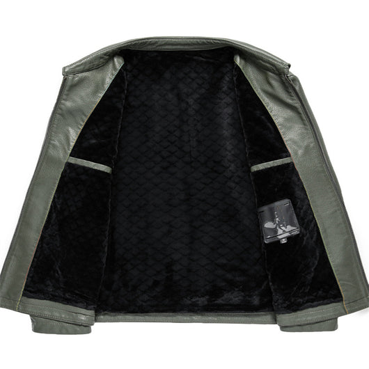 Chaqueta de Cuero Ecológico para Hombre con Solapa - Abrigo de Piel Auténtica - Image 9