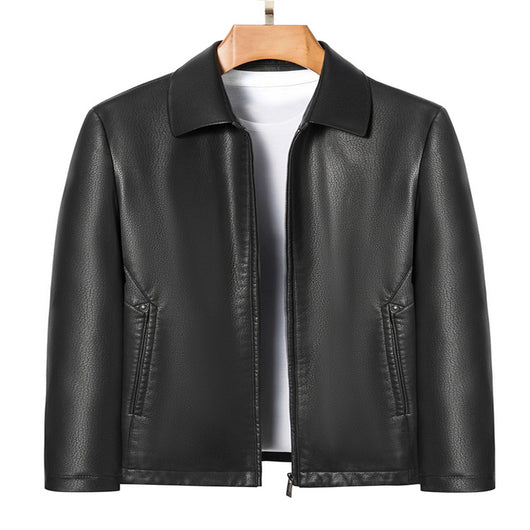 Chaqueta de Cuero Ecológico para Hombre con Solapa - Abrigo de Piel Auténtica - Image 10