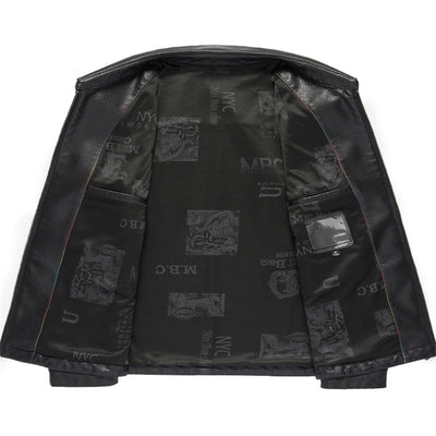 Chaqueta de Cuero Ecológico para Hombre con Solapa - Abrigo de Piel Auténtica - Image 12