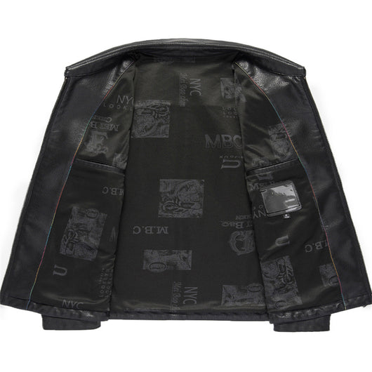 Chaqueta de Cuero Ecológico para Hombre con Solapa - Abrigo de Piel Auténtica - Image 12