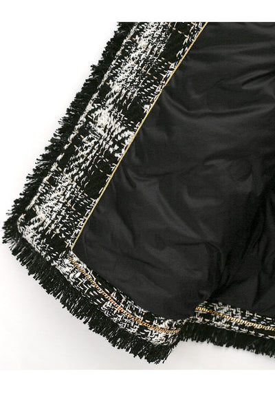 Abrigo de Lana Cuadros con Forro Polar Mediano Negro - Image 10
