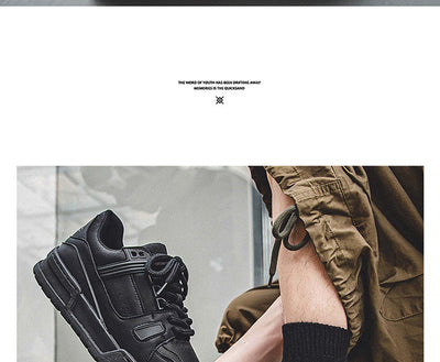 Zapatillas Deportivas Retro Plataforma Negras Estilo Americano - Image 8