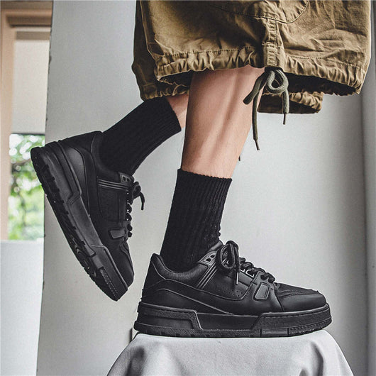 Zapatillas Deportivas Retro Plataforma Negras Estilo Americano - Image 12