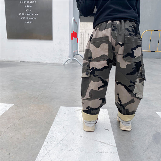 Pantalones de camuflaje otoñal para niños - Image 3