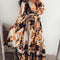 Vestido Estampado de Manga Larga