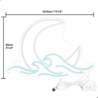 Lámpara Neon Luna para Habitación Infantil - Luz Nocturna Cálida - Image 7