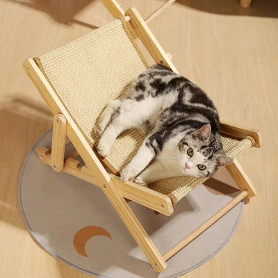 Árbol Rascador para Gatos de Madera Maciza - Reclinable 4 Estaciones - Image 10