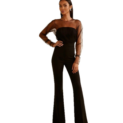 Jumpsuit Elegante de Cintura Alta con Malla y Tubo para Mujer - Image 5