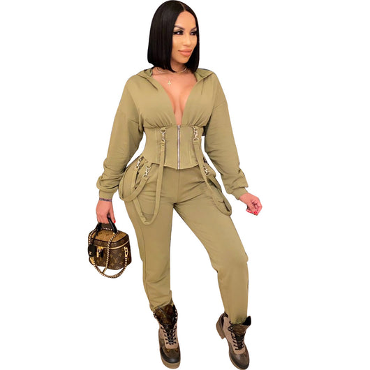 Conjunto de Dos Piezas Slim Fit con Cuello de Cremallera para Discoteca y Eventos - Image 19
