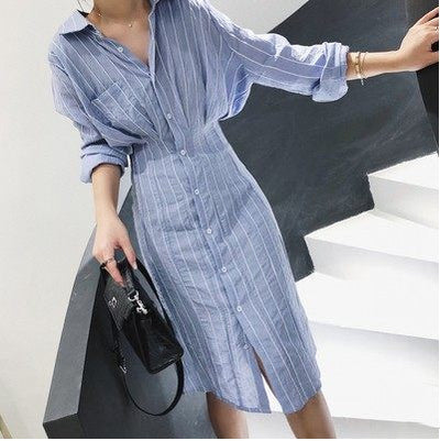 Camisa Minimalista a Rayas de Manga Larga Efecto Escarcha - Image 5