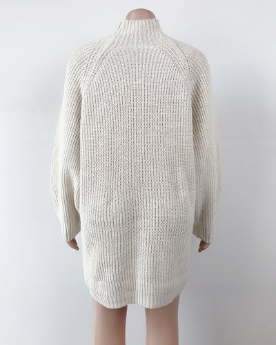 Vestido Suéter Cuello Alto Largo Abrigo Cálido para Mujer Invierno - Image 19