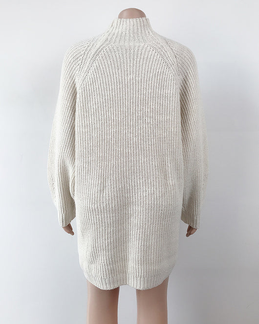 Vestido Suéter Cuello Alto Largo Abrigo Cálido para Mujer Invierno - Image 19