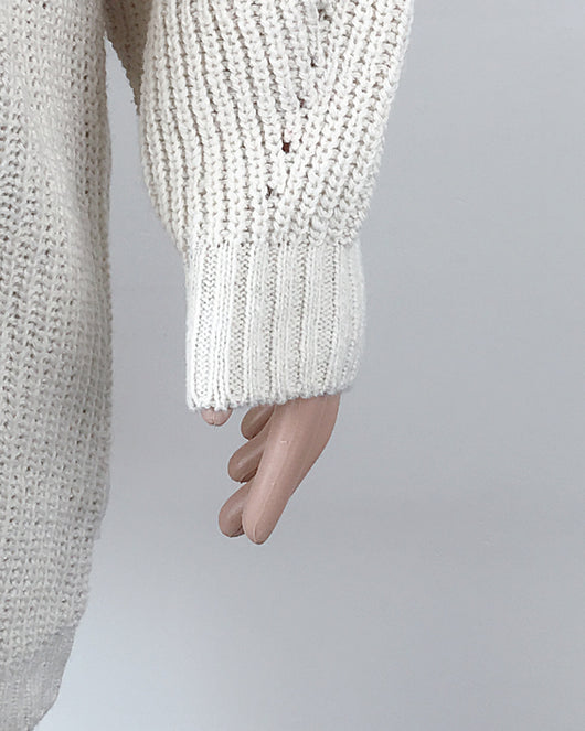 Vestido Suéter Cuello Alto Largo Abrigo Cálido para Mujer Invierno - Image 22
