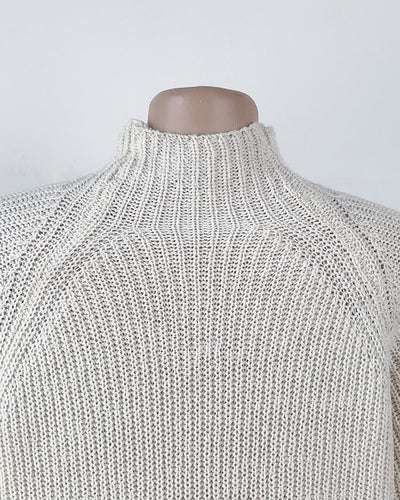 Vestido Suéter Cuello Alto Largo Abrigo Cálido para Mujer Invierno - Image 23