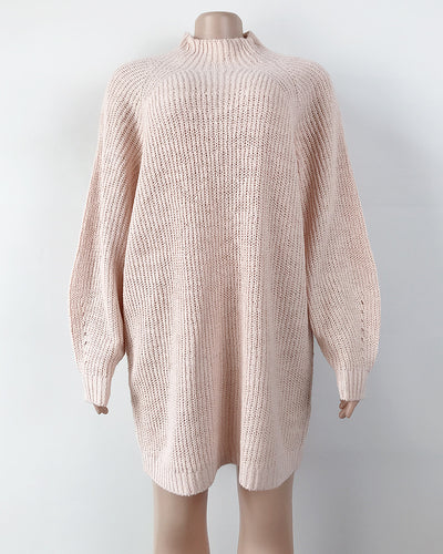 Vestido Suéter Cuello Alto Largo Abrigo Cálido para Mujer Invierno - Image 25