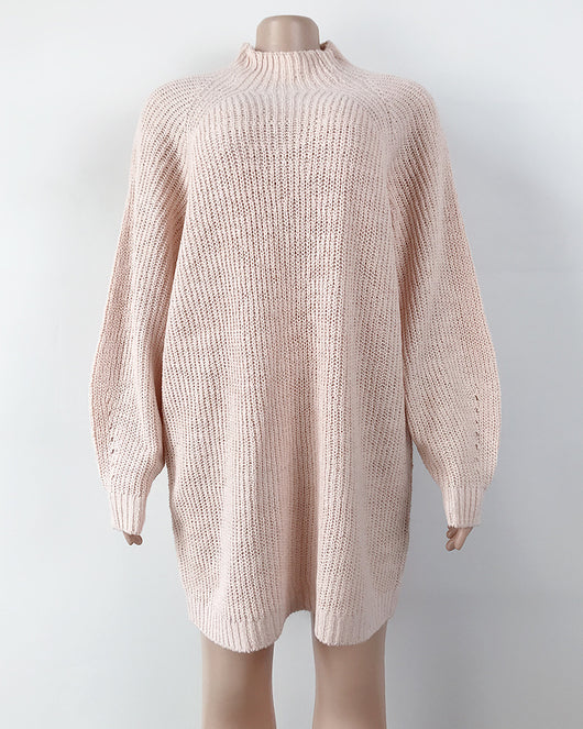 Vestido Suéter Cuello Alto Largo Abrigo Cálido para Mujer Invierno - Image 25