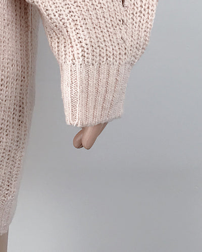Vestido Suéter Cuello Alto Largo Abrigo Cálido para Mujer Invierno - Image 28