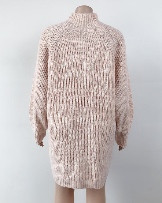 Vestido Suéter Cuello Alto Largo Abrigo Cálido para Mujer Invierno - Image 30
