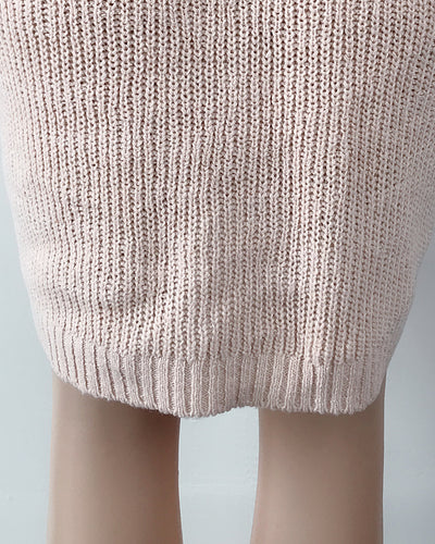 Vestido Suéter Cuello Alto Largo Abrigo Cálido para Mujer Invierno - Image 32