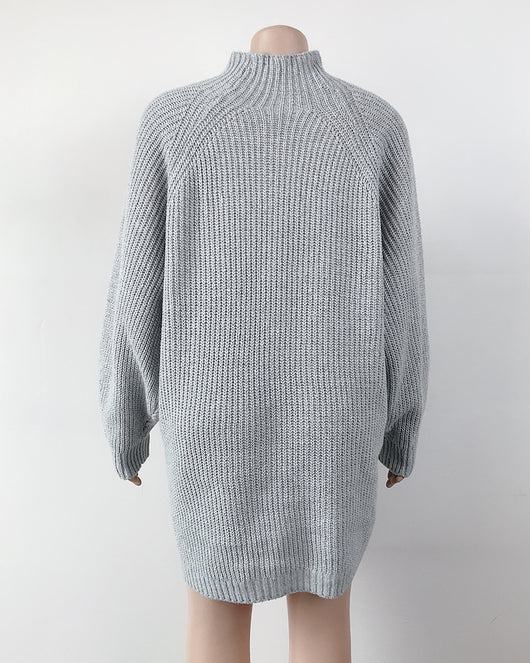 Vestido Suéter Cuello Alto Largo Abrigo Cálido para Mujer Invierno - Image 34
