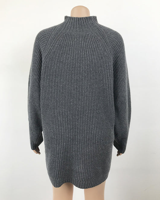 Vestido Suéter Cuello Alto Largo Abrigo Cálido para Mujer Invierno - Image 38