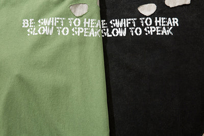 Camiseta Estilo Urbano con Letras Rasgada y Detalles Distressed - Image 6