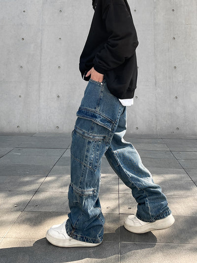 Pantalones Cargo Denim con Cierre Frontal - Estilo Urban - Image 7