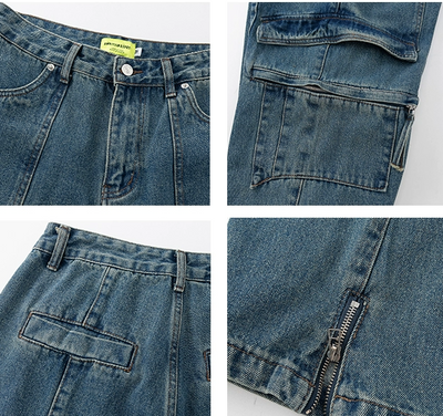 Pantalones Cargo Denim con Cierre Frontal - Estilo Urban - Image 8