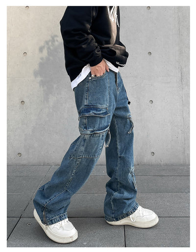 Pantalones Cargo Denim con Cierre Frontal - Estilo Urban - Image 10