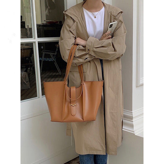 Bolso Tote de Cuero Genuino Gran Capacidad para Mujer - Image 8