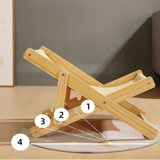 Árbol Rascador para Gatos de Madera Maciza - Reclinable 4 Estaciones - Image 19