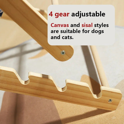 Árbol Rascador para Gatos de Madera Maciza - Reclinable 4 Estaciones - Image 20