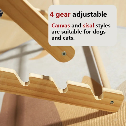 Árbol Rascador para Gatos de Madera Maciza - Reclinable 4 Estaciones - Image 20