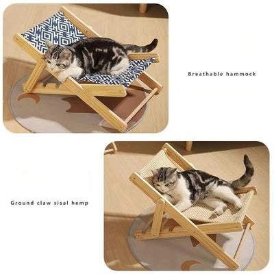 Árbol Rascador para Gatos de Madera Maciza - Reclinable 4 Estaciones - Image 21