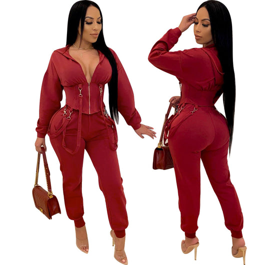 Conjunto de Dos Piezas Slim Fit con Cuello de Cremallera para Discoteca y Eventos - Image 25
