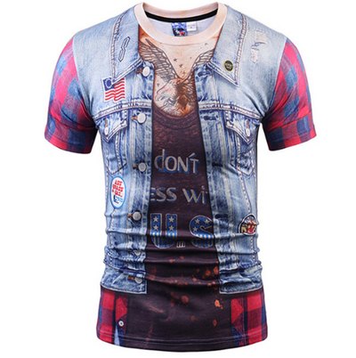 Chaleco Hip Hop Falso con Camiseta Slim Fit Manga Corta para Hombre - Image 10