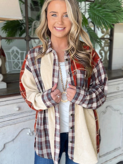 Chaqueta Patchwork de Pana a Cuadros - Estilo Europeo Otoño Invierno - Image 16