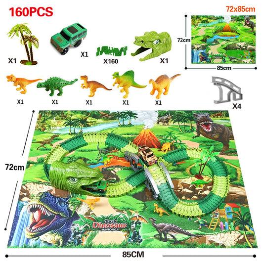 Juguete de Carrera en Pista Eléctrica Tiranosauro Dinosaurio Ensamblable con Simulación - Image 41