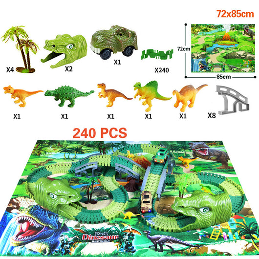 Juguete de Carrera en Pista Eléctrica Tiranosauro Dinosaurio Ensamblable con Simulación - Image 42