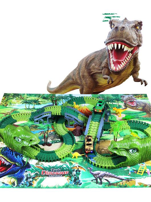 Juguete de Carrera en Pista Eléctrica Tiranosauro Dinosaurio Ensamblable con Simulación - Image 45