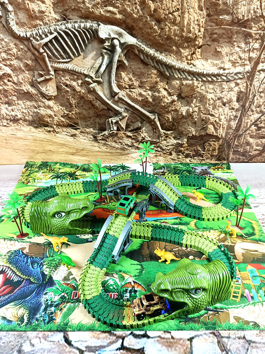 Juguete de Carrera en Pista Eléctrica Tiranosauro Dinosaurio Ensamblable con Simulación - Image 48