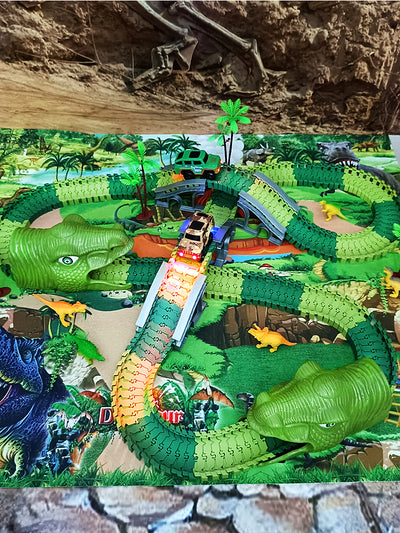 Juguete de Carrera en Pista Eléctrica Tiranosauro Dinosaurio Ensamblable con Simulación - Image 51